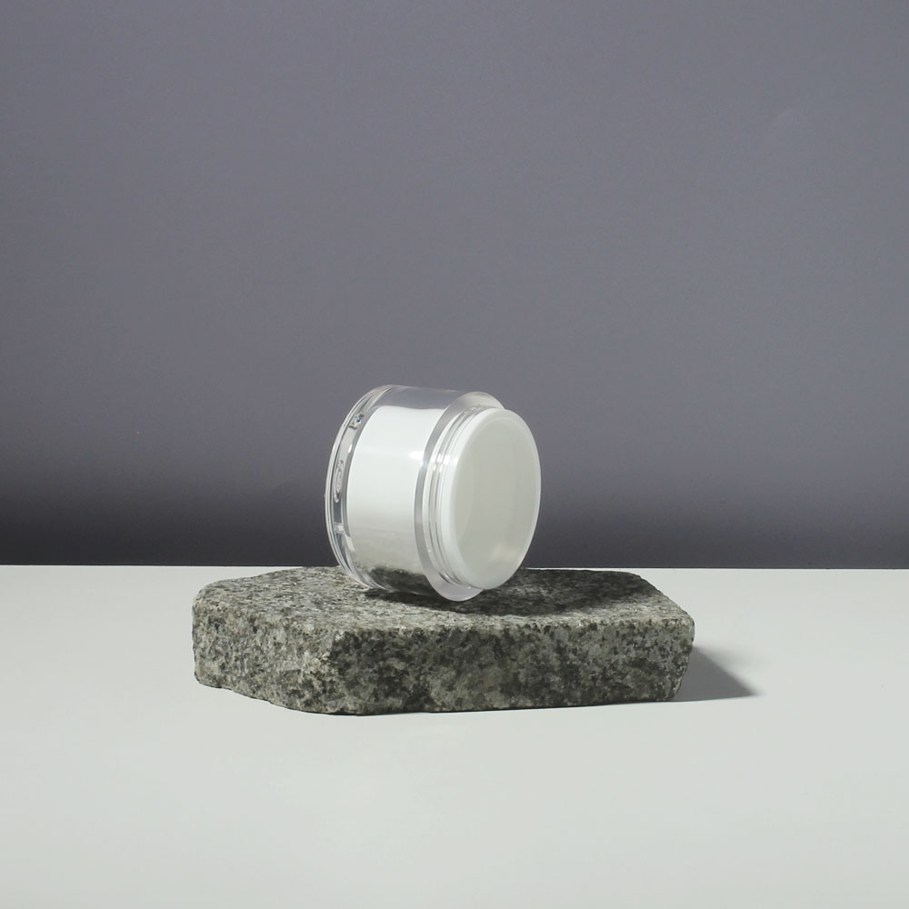 Luxury Airless 15g &amp; 30g Acrylic Cream Jars for Clear Plastic Lids Custom Logo Skincare Packaging Bottle