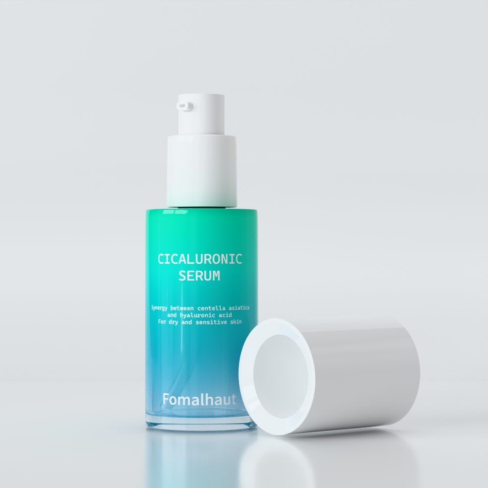 Round 30ml Glass Serum Bottle with Plastic Treatment Pump Cosmetic Packaging for Skin Care