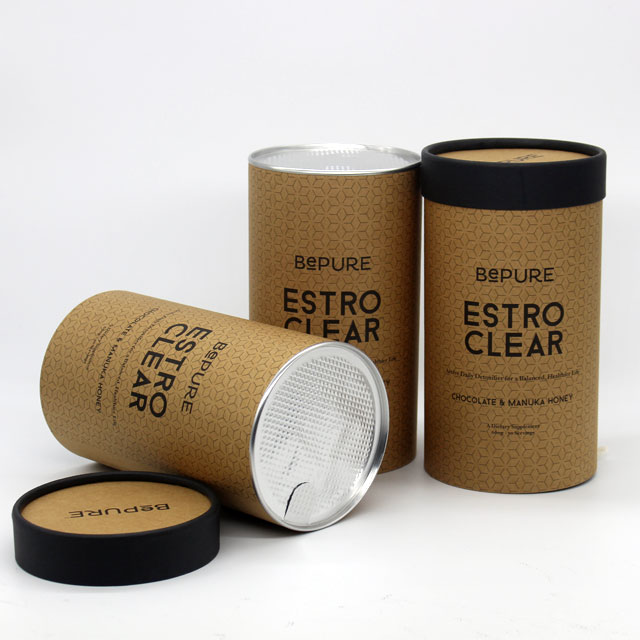 Customized Food Grade Cardboard Packaging Round Kraft Paper Tube Box with Creative Design