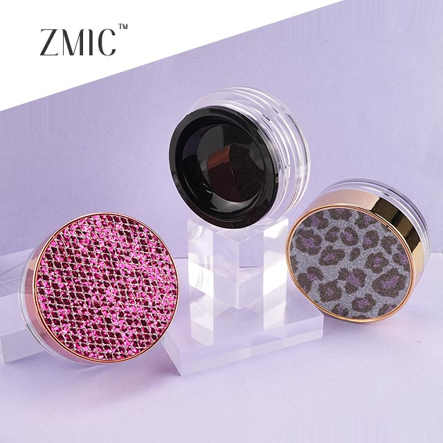 10g Round Loose Powder Makeup Packaging with Leather Top