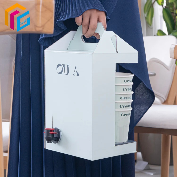 Coffee Bag In Box For Take Away With Handle And Water Bag In Box 1L 2L 3L Colorful Logo Drip Disposable Coffee Dispenser