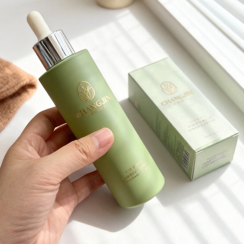 Luxury Glass Skin Care Cosmetic Bottle and Jar Set Empty Custom Frosted Brown Makeup Packaging Container