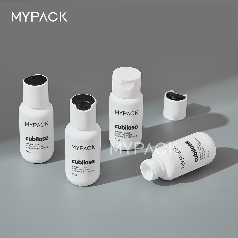 MYPACK Plastic Hdpe White Soft Touch 60ml 300ml Matt Finish Squeeze Cosmetic Packaging Bottles for Body Lotion