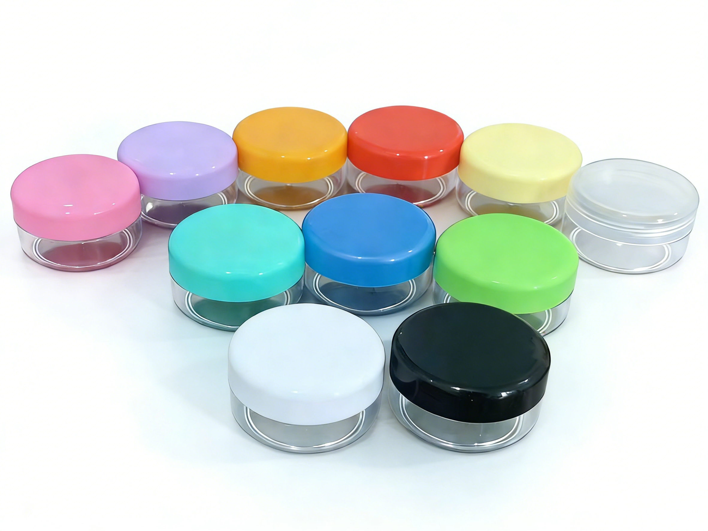5g 10g 20g PS Multicolor Screw Top Round Cream Jar Bottle Sample Cosmetic Packaging Divided Box for Skin Care