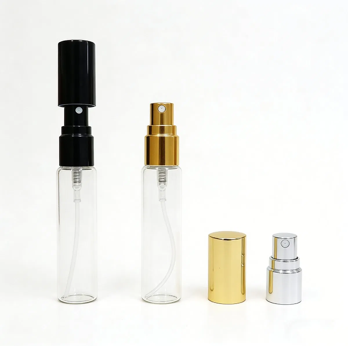Portable 8ml 10ml 20ml Travel Size with Metal Spray Refillable Aluminum Collar Glass Perfume Bottle