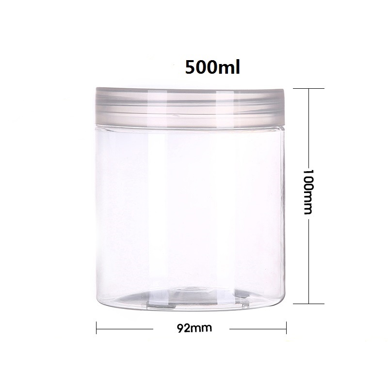 XYPACKAGING 89 400 89mm 500ml 16oz Empty PET Plastic Packaging Jars for Candy Chocolate Food Grade Custom Colors Silk Screen