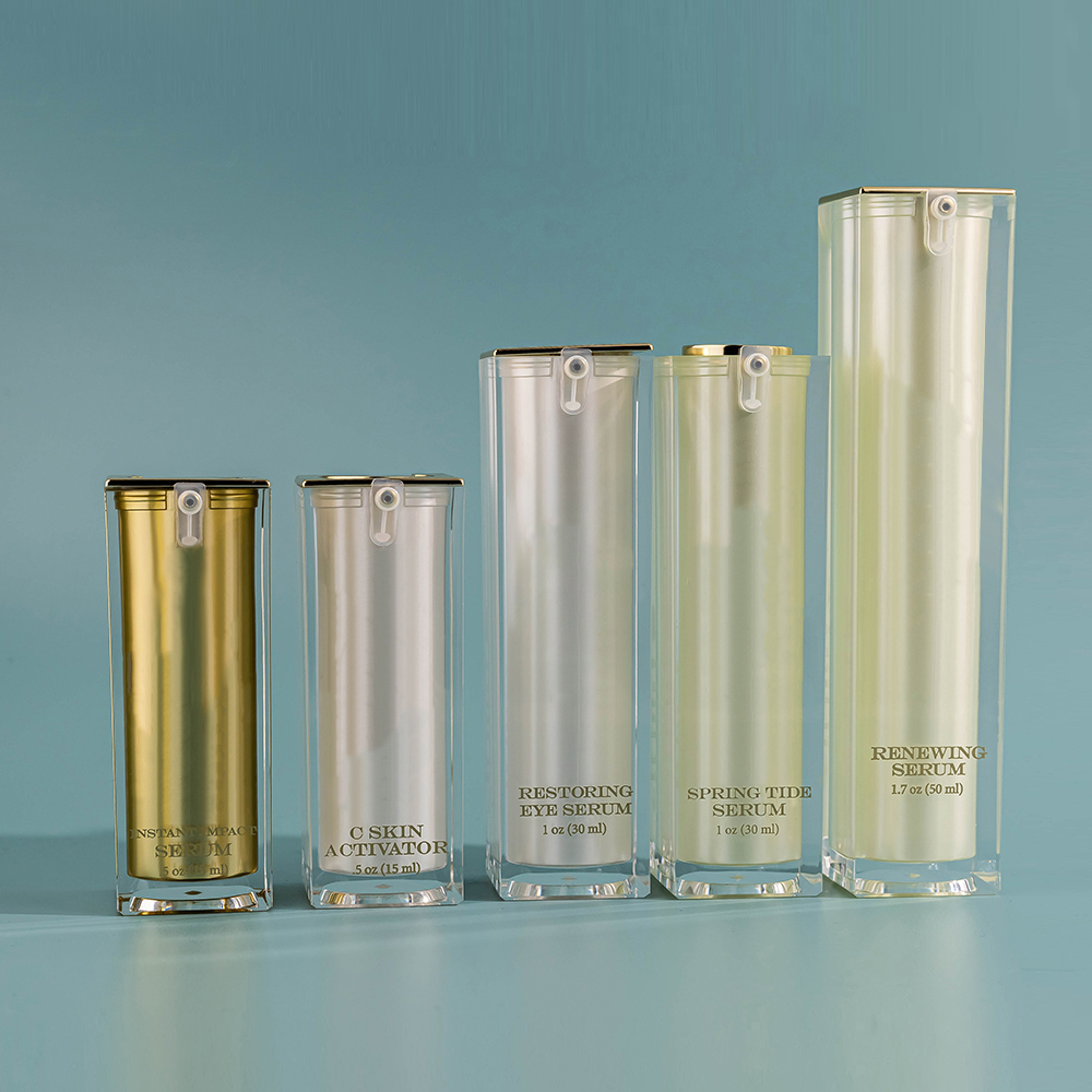 Wholesale Double Wall Frosted Airless Acrylic Bottles 15ml 30ml 50ml Travel Containers for Skin Care Serum &amp; Lotion