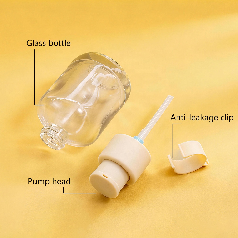 Custom Logo Printing Matte 30ml/50ml Clear Glass Lotion Pump Bottles For Liquid Foundation Cosmetic Packaging