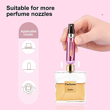 Portable Perfume Spray Bottle Atomizer Perfume Bottles 5ml Travel Size Refill Pump Case