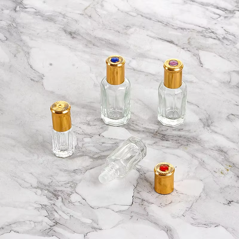 3ml 6ml 9ml 12ml Thick Bottom Glass Essence Cosmetic Packaging Flat Shoulder Glass Roller Bottle Essential Oil Bottle