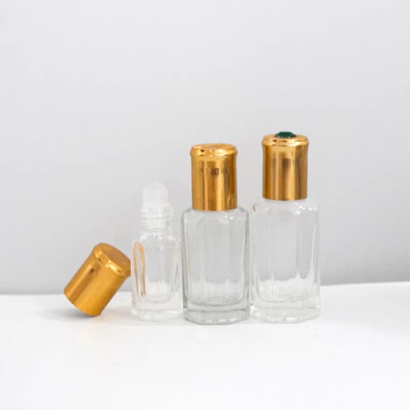 3ml 6ml 9ml 12ml Thick Bottom Glass Essence Cosmetic Packaging Flat Shoulder Glass Roller Bottle Essential Oil Bottle