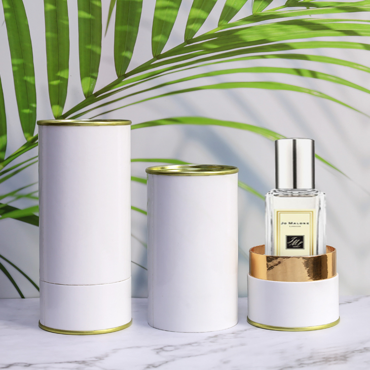 Firstsail Gift White Cardboard Cylinder Packaging Makeup Cosmetic Lotion Reed Diffuser Aroma Perfume Essential Oil Bottle with Paper Tube