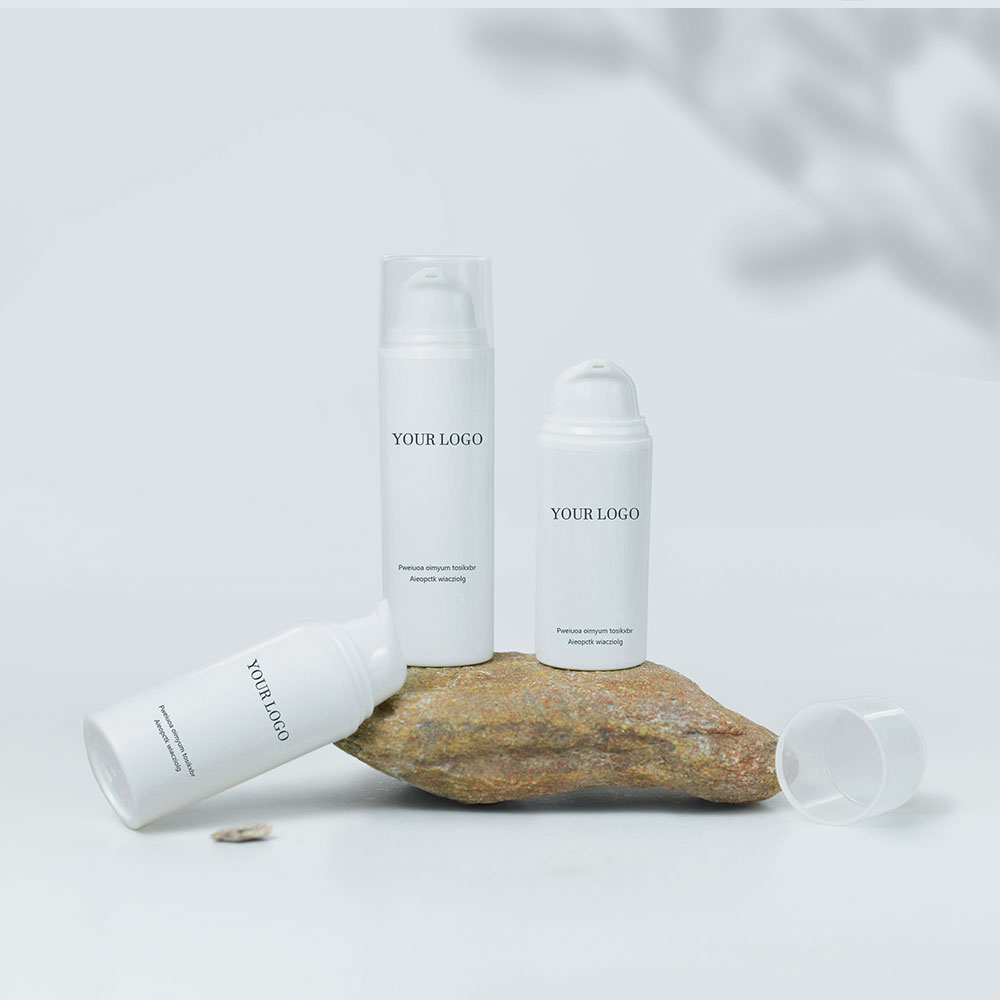 Custom logo Airless Pump Bottle White Plastic 30ml 50ml 80ml 100ml 120ml 150ml 200ml Airless Vacuum Cosmetic Pump Bottle
