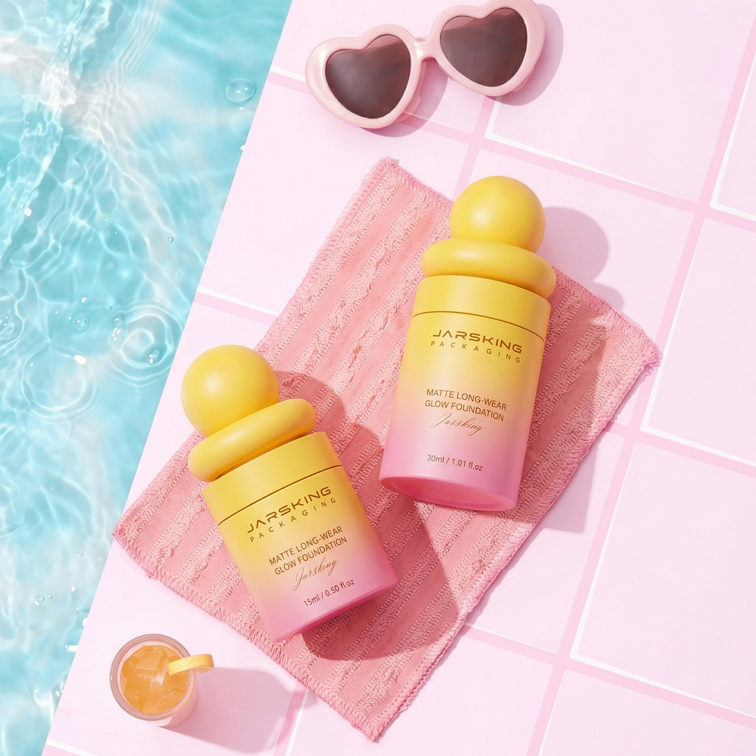 BPA Free Unique Spherical Cap 15ml 30ml 50ml Skin Care Serum Refillable Package Bottle PP Plastic Airless Bottles With Boxes