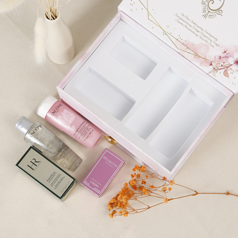 Wholesale Cardboard Magnetic Cosmetic Bottle Luxury Packaging Gift Box Set Custom Paper Cosmetic Storage Box