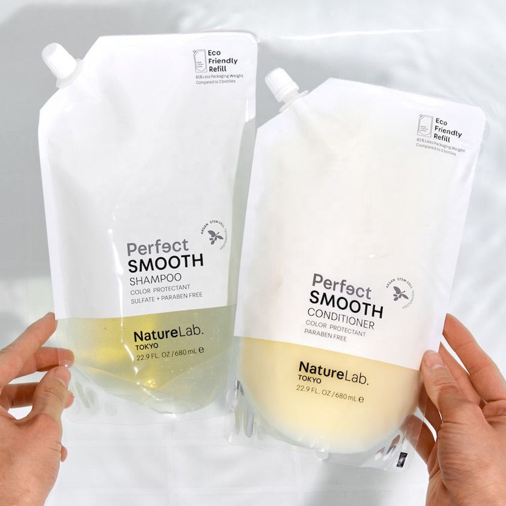 Custom 100ml Cosmetic Stand up Pouch Soap Packaging Bag, Biodegradable Soap Refillable Aluminium Printed Spout Pouch