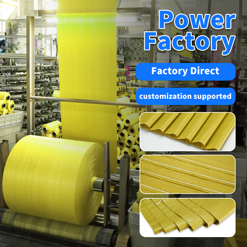 Eco-Friendly Yellow Woven Packaging Sack Heavy Duty Storage Bag for Agricultural Products