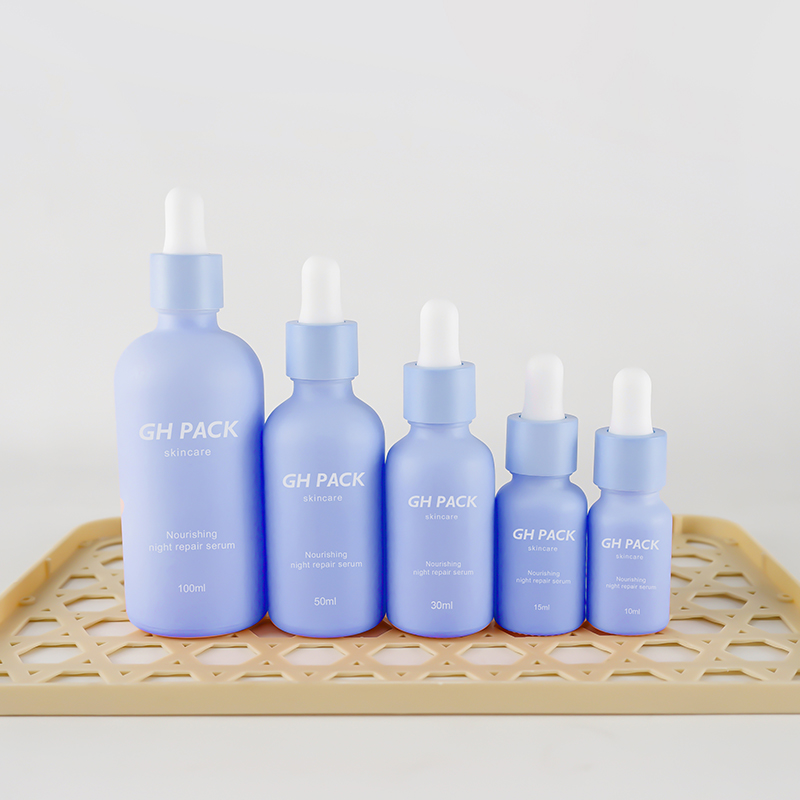 10ml 15ml 30ml 50ml 100ml Opal Glass Bottles Set Frosted Finish with Dropper Cap for Essential Oil Serum Cosmetic Packaging