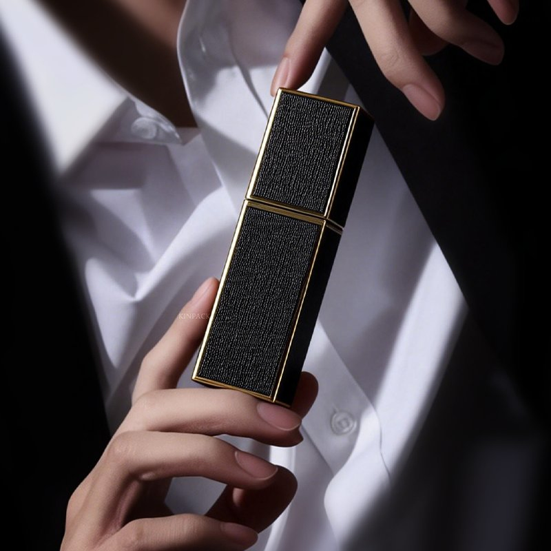 Fill Refillable 5ml Empty Square Atomizer Travel Size Pump Spray Perfume Fragrance Bottles with Leather by Kinpack