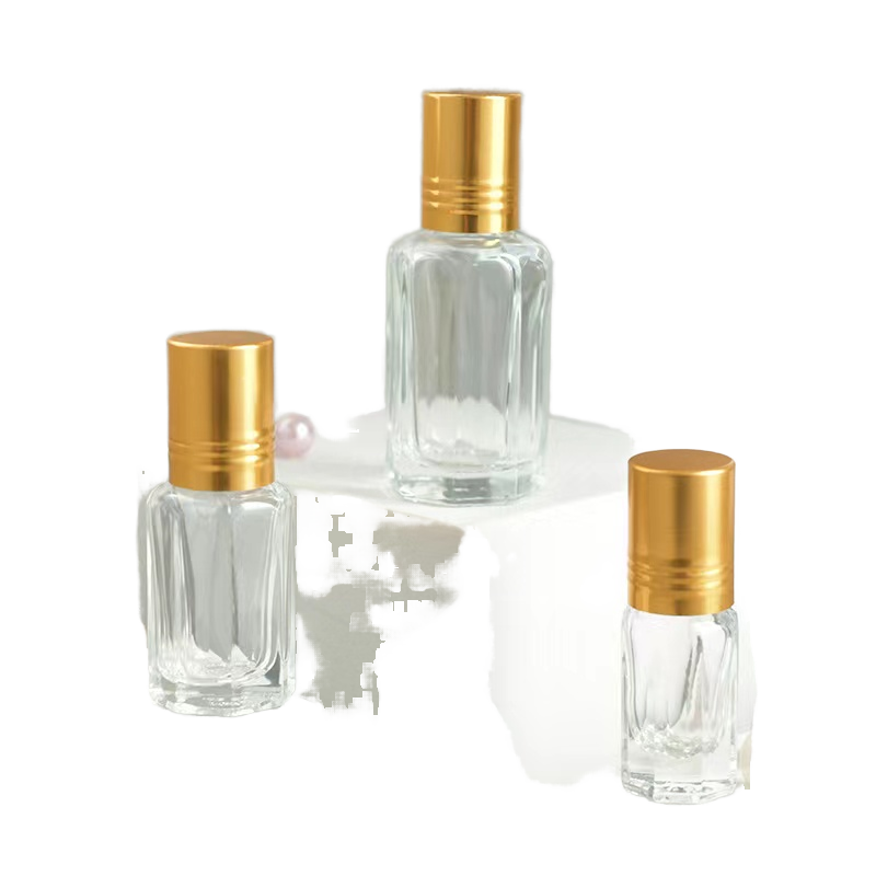 3ml 6ml 9ml 12ml Thick Bottom Glass Essence Cosmetic Packaging Flat Shoulder Glass Roller Bottle Essential Oil Bottle