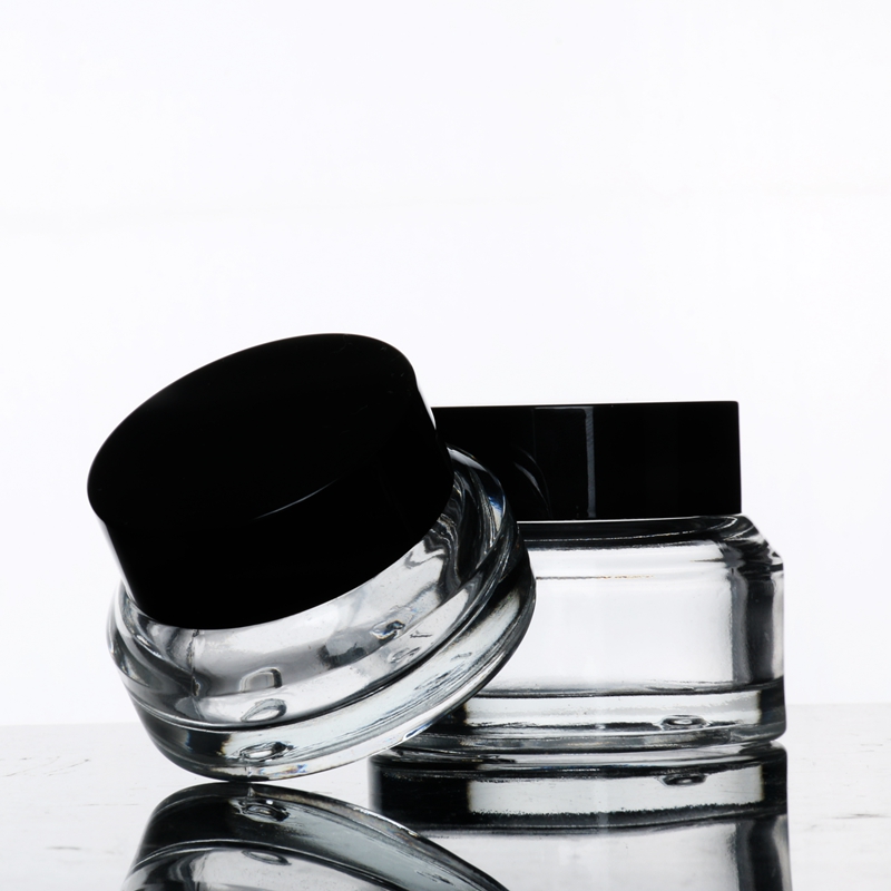 Cosmetic Packaging 8oz Frosted Glass Storage Jars with Lids Hot Sale Products