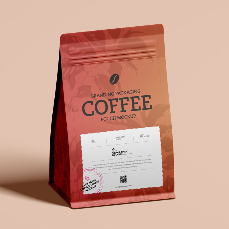 Custom Printed Biodegradable Flat Bottom 250g Coffee Bean Packing Bags Coffe Coffee Packaging Bags With Valve and Zipper
