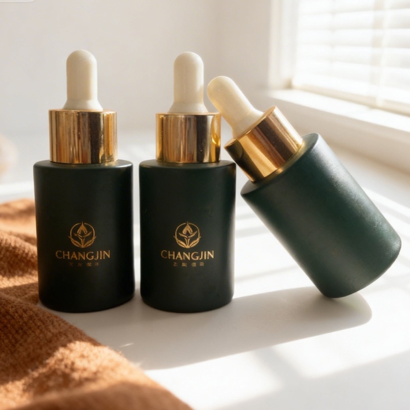 Luxury Glass Skin Care Cosmetic Bottle and Jar Set Empty Custom Frosted Brown Makeup Packaging Container