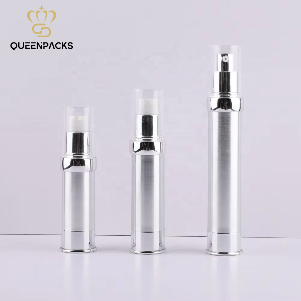 Luxury Airless Lotion Bottle Elegant Design 15ml 20ml 30ml Factory Direct Luxury Plastic Cosmetic Container Refillable PP