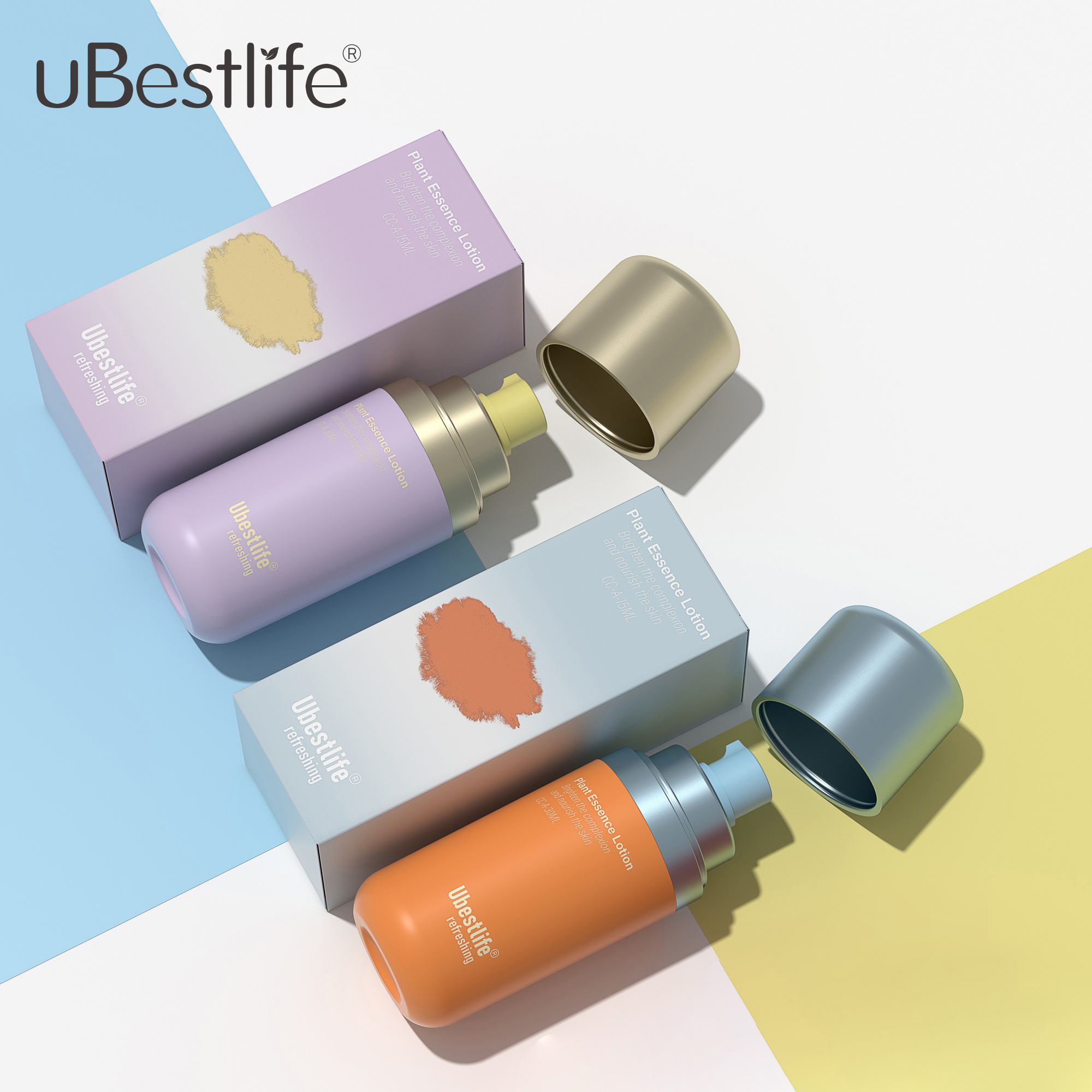 CC-A New Model Custom Color PP Airless Lotion Pump Bottle 15/30/50ML SkinCare Essence Face Eye Serum Package Empty Round Bottle