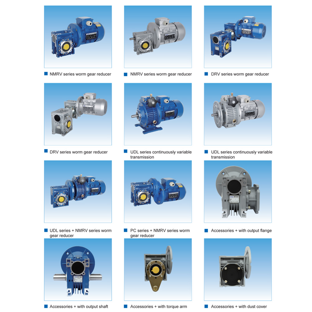 TQG Worm Gear Reducer NMRV Series Cast Iron Housing Ratio 7.5-100 Hollow Shaft 0.5 HP for Conveyor Mixer Packing Machine
