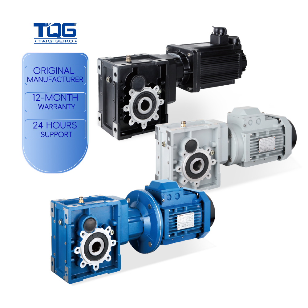 High Efficiency TQG Hypoid Worm Gearbox Steel/Cast Iron 10:1 Ratio 0.5 HP 30% More Torque Hollow Shaft CE Certified Foot/Flange