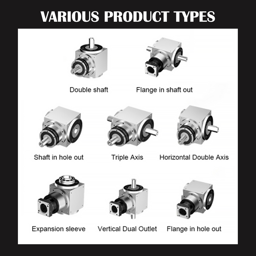 Planetary Gear Reducer for CNC Machines Low Backlash 90 Degree Right Angle Double Output Shaft Gearbox
