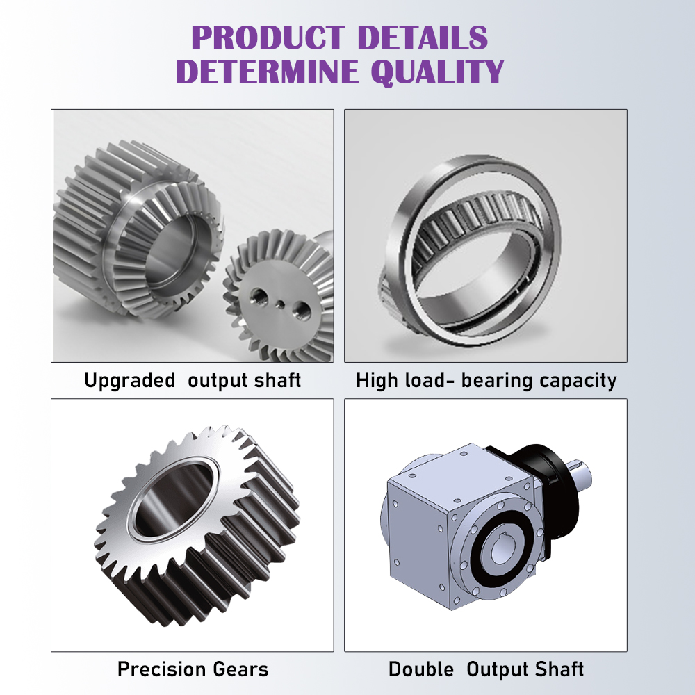 Bevel Gearbox Helical Gearing High-torque Aluminum Alloy High Accuracy Horizontal Mount for Screw-driven Lifting Platforms