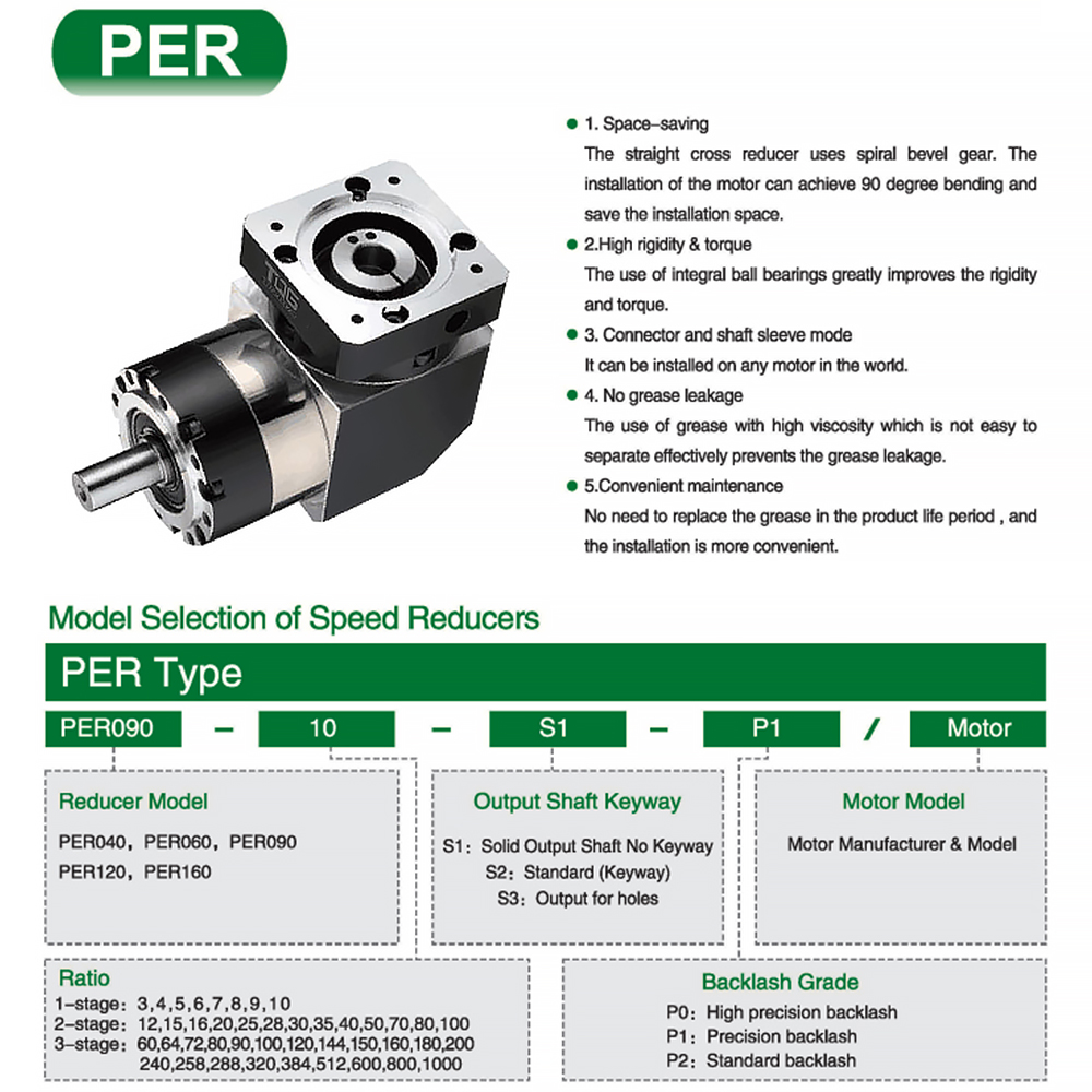 Nema 34 Motor 90° Right Angle Gearbox Bevel Planetary Gearbox PER Series Stainless Steel Flange Mounted Packaging Machinery