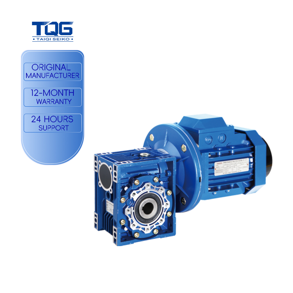 TQG Worm Gear Reducer NMRV Series Cast Iron Housing Ratio 7.5-100 Hollow Shaft 0.5 HP for Conveyor Mixer Packing Machine