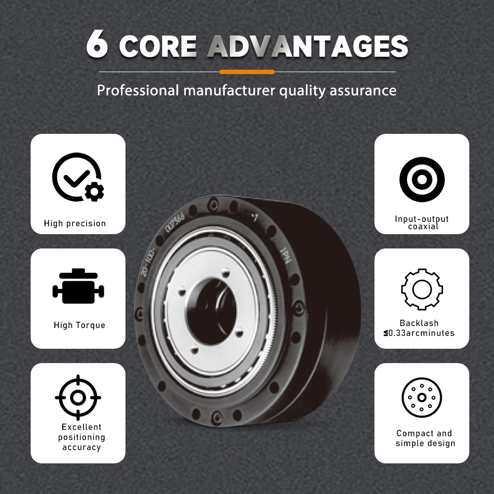 High Quality 32/40/50 Ratio Low Backlash Harmonic Drive Helical Bevel Gearbox Reducer Stainless Steel Flange Mounted for Robot