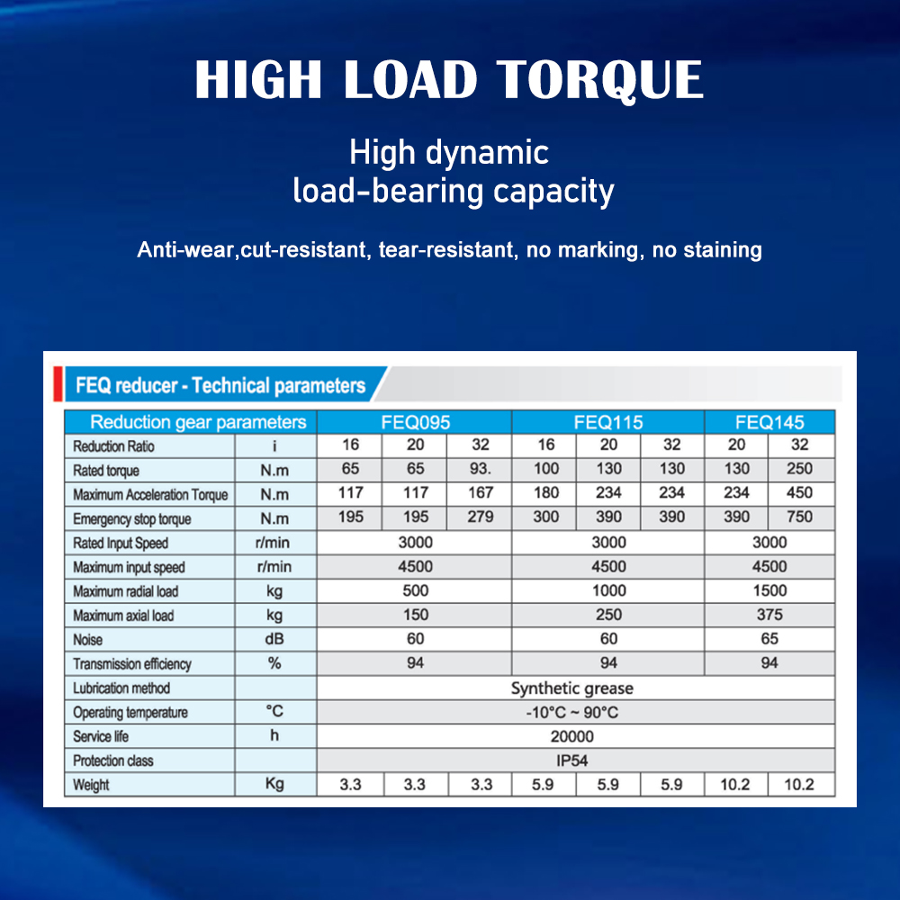 FEQ High-precision 750W Planetary Reducer Customizable ODM Servo Motor Wheel Hollow Shaft AGV Car High-Load Gearbox 5-100 Ratio