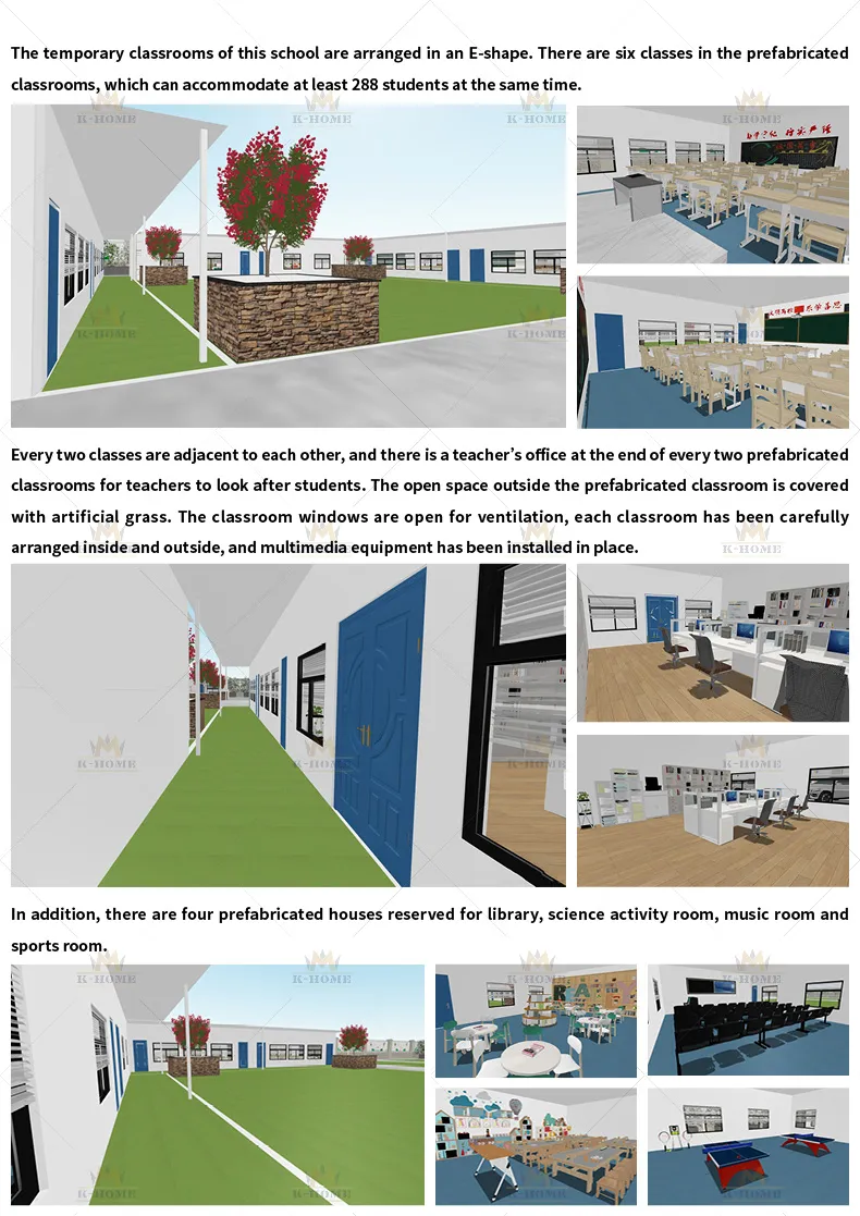 Estructura de acero prefabricada de bajo costo para edificio escolar