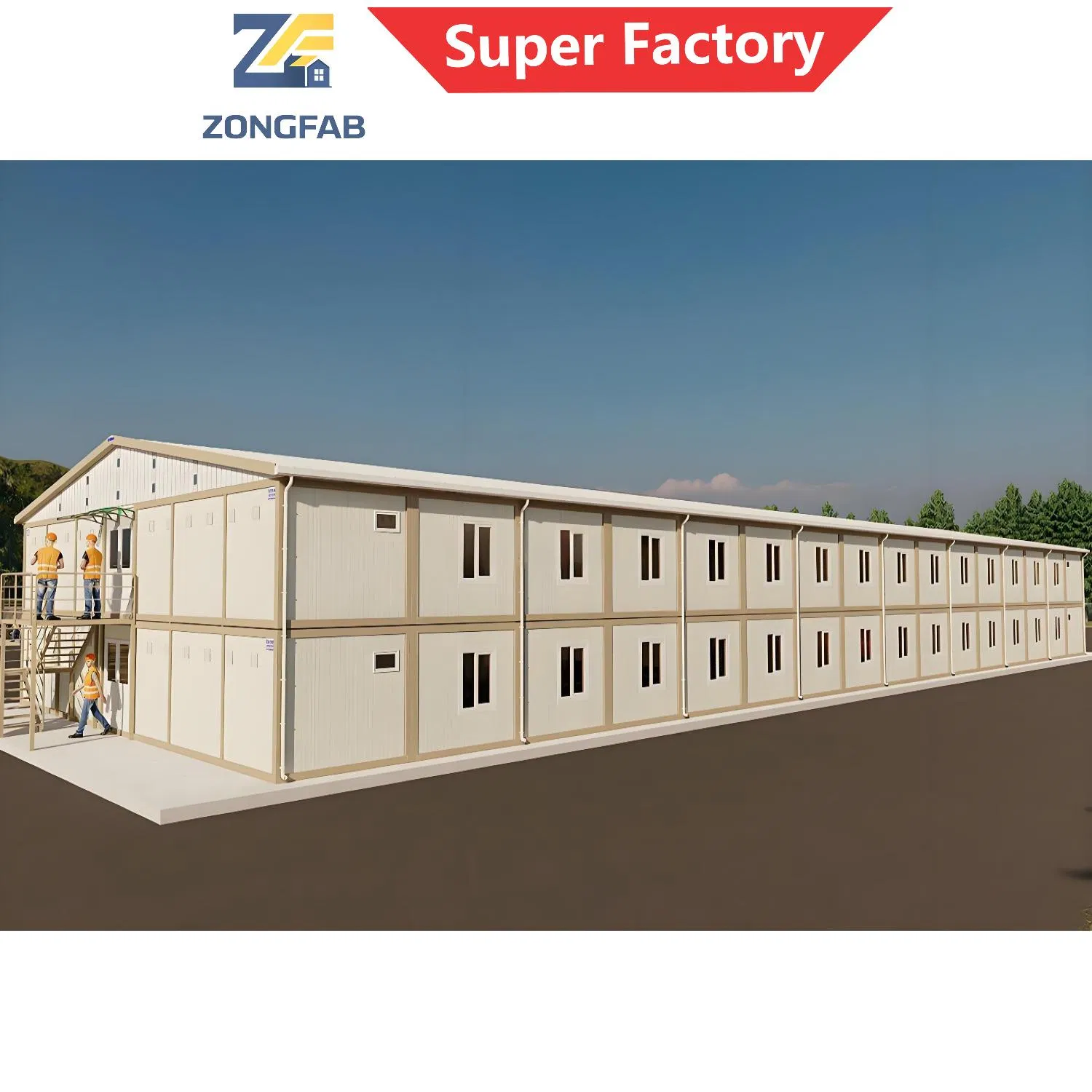 Alojamiento de campamento para trabajadores temporales de emergencia, vivienda en contenedores modulares prefabricados