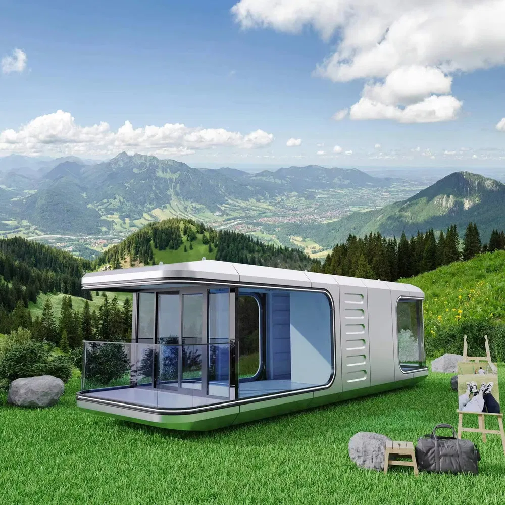 Casa cápsula modular inteligente prefabricada resistente a tifones para lugares de turismo rural