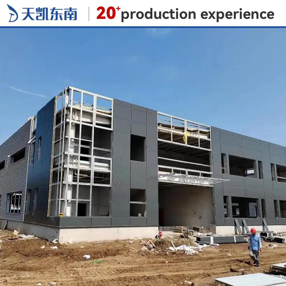 Estructura modular de acero anti viento, edificio prefabricado de metal para uso comercial