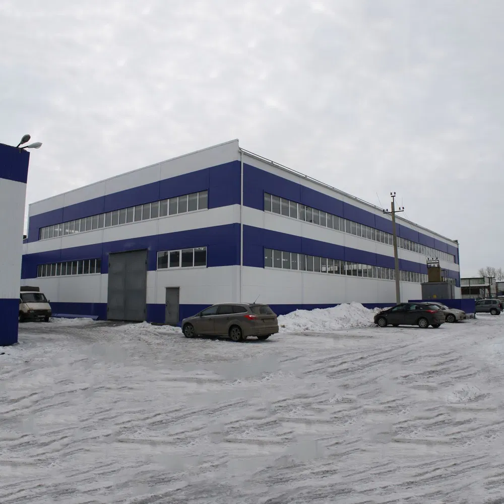 Construcción modular de vidrio templado de gran espacio, edificio industrial comercial híbrido de alta altura, oficina prefabricada de estructura metálica de acero