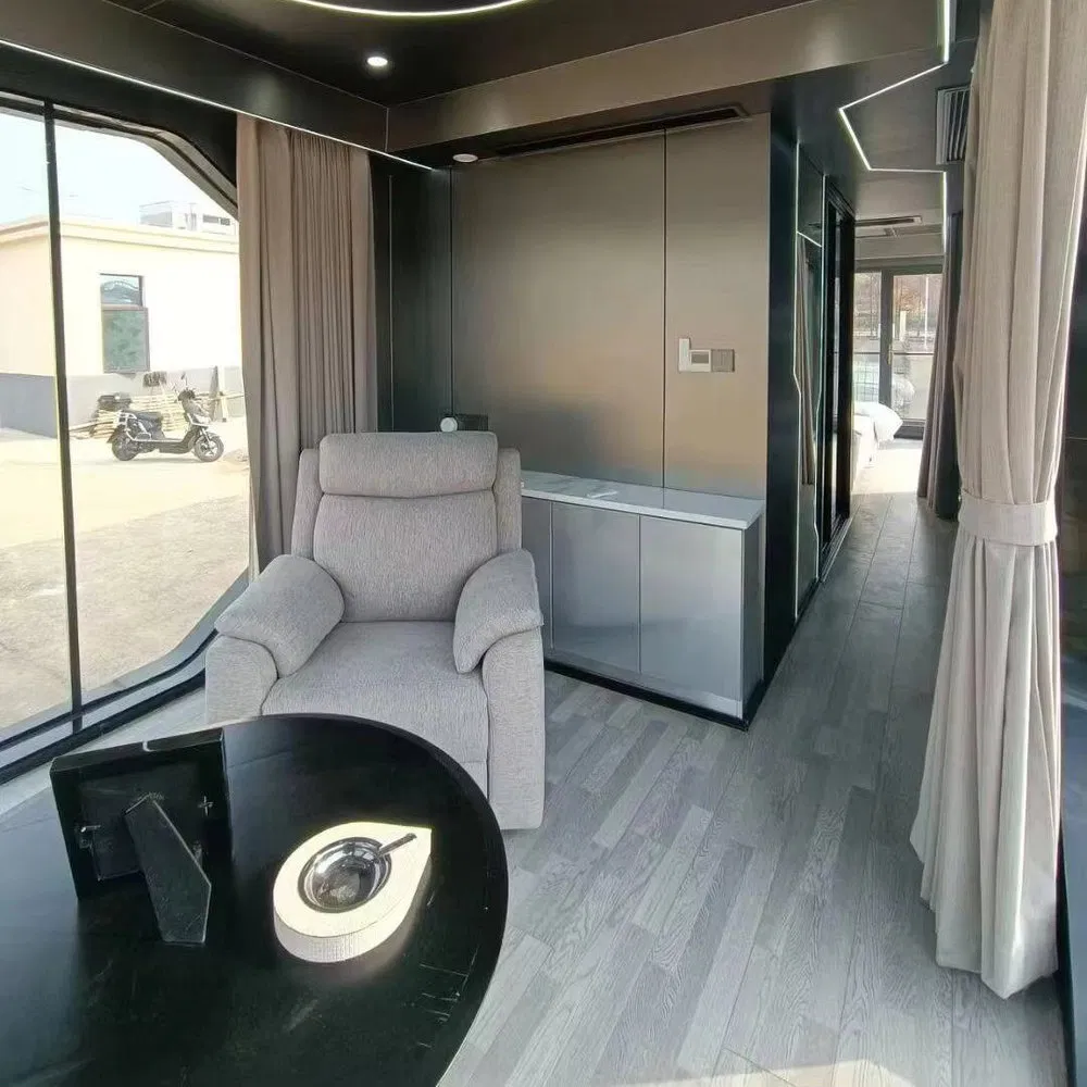 Casa cápsula de lujo modular prefabricada térmica para sitio de camping