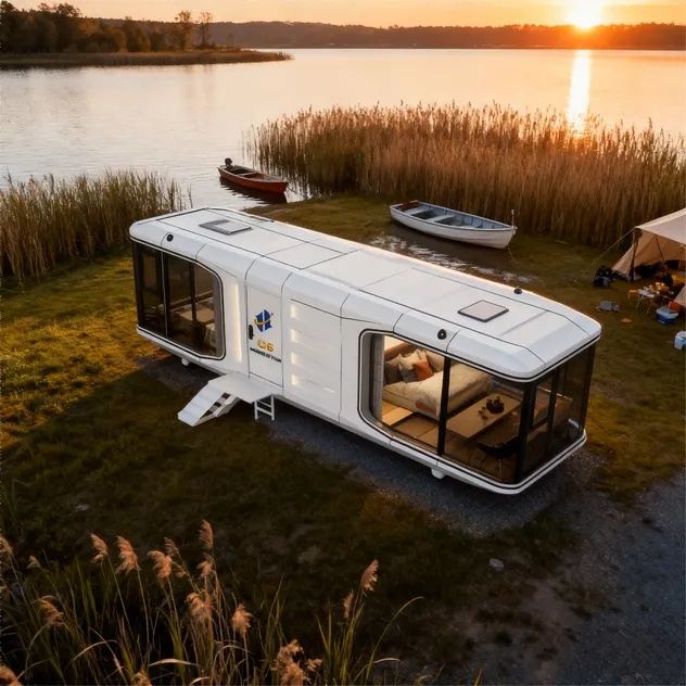 Casa Cápsula Modular Moderna Eficiente en Energía Casa Cápsula Espacial Eficiente en Espacio