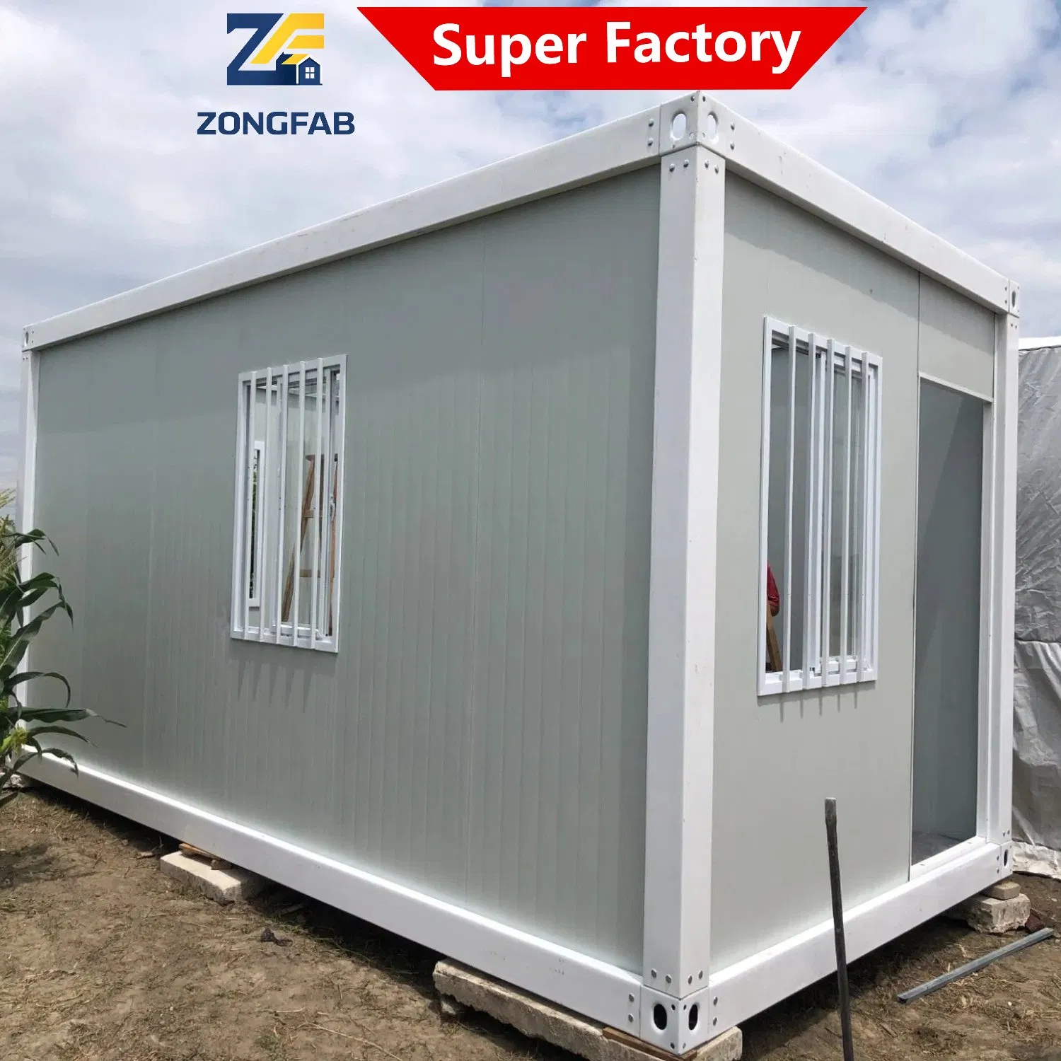 Casa contenedor modular prefabricada portátil de vivienda en kit para reconstrucción de edificios de acero tras desastres