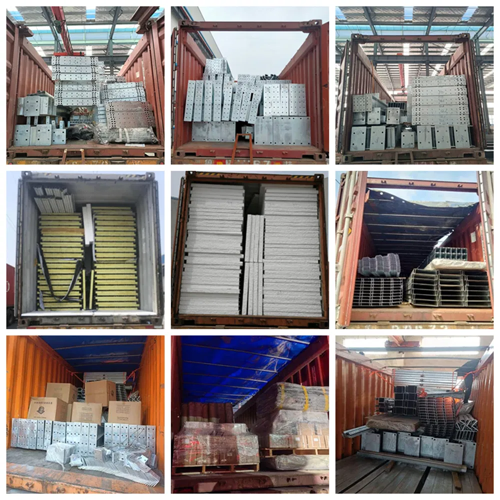 Carga de estructura de acero prefabricada