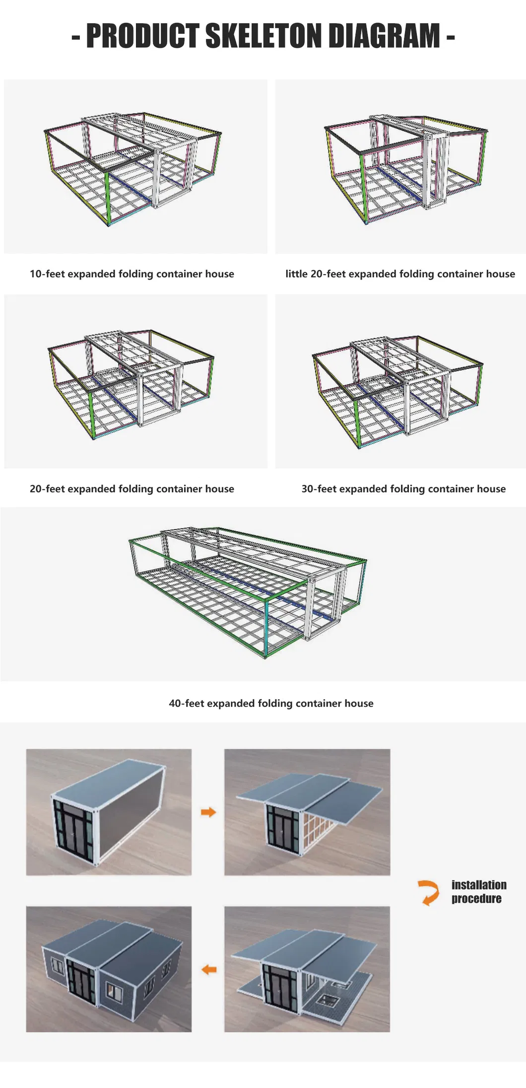 Estructura de acero expandible edificio modular prefabricado para vivienda móvil