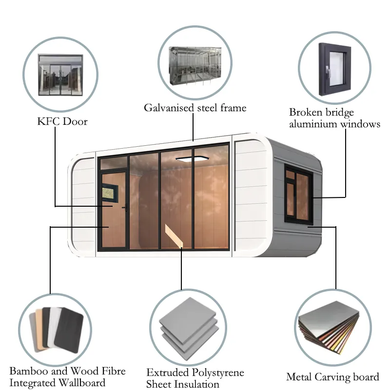Vista exterior cabaña modular de diseño
