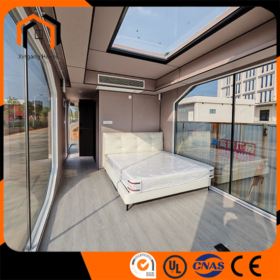 Muebles inteligentes prefabricados personalizados casa modular móvil de 2 habitaciones con balcón casa cápsula removible