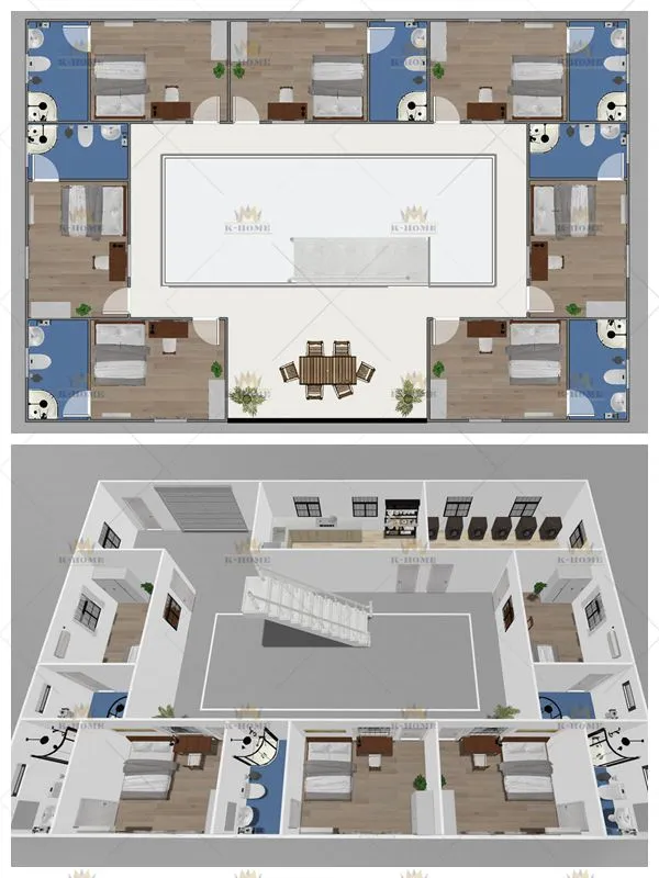 Edificio de Alojamiento en Contenedor de Diseño Personalizado - Estructura Modular